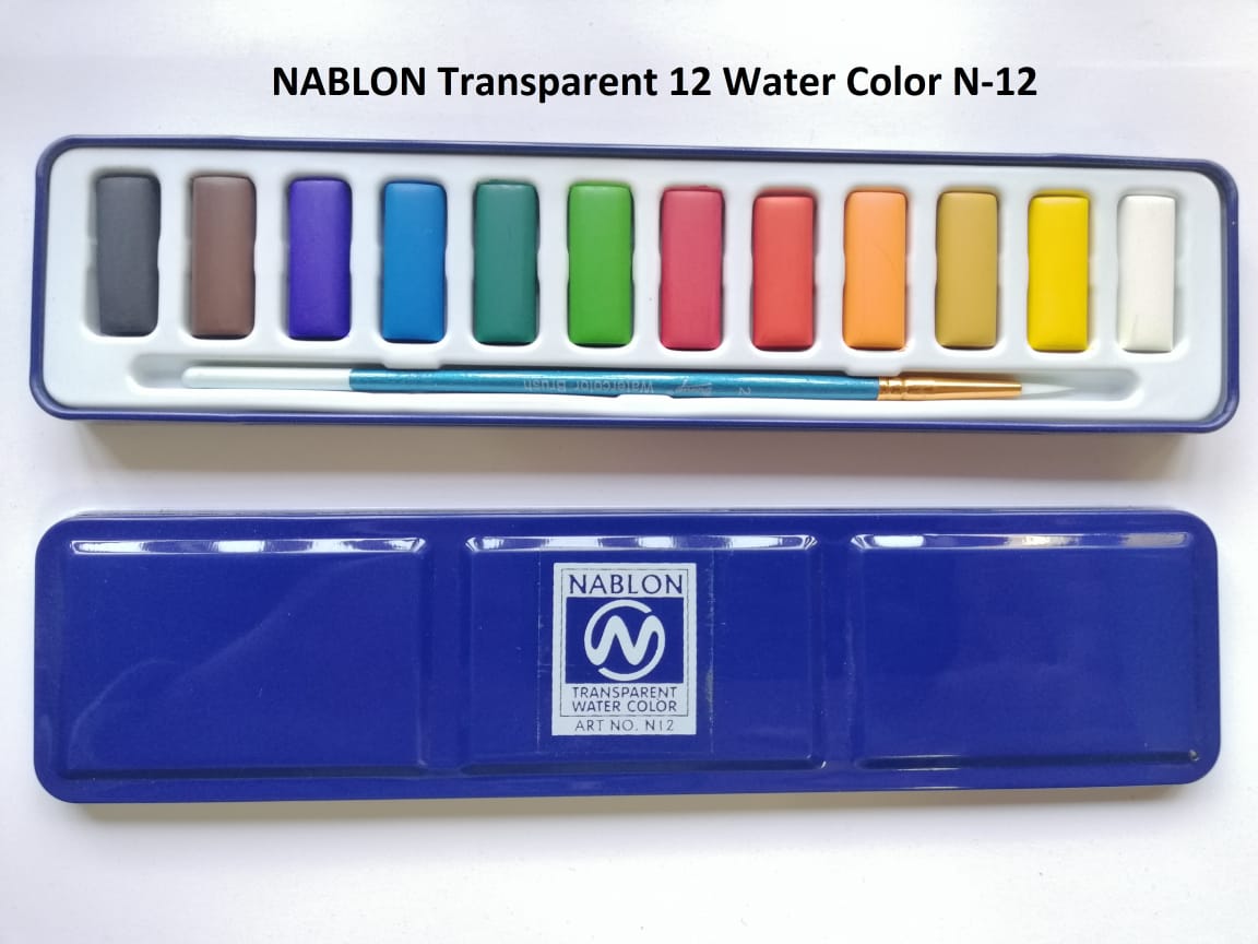 Nablon Transparent water colour set of 12 colours cake