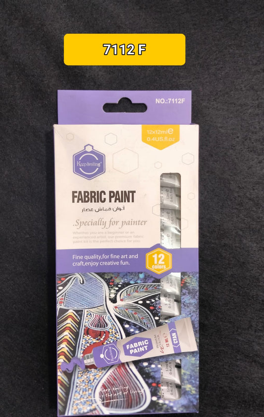 Keep Smiling Fabric paints set of 12 colours