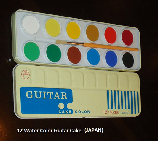 Guitar water colour set of 12 cake Made in Japan