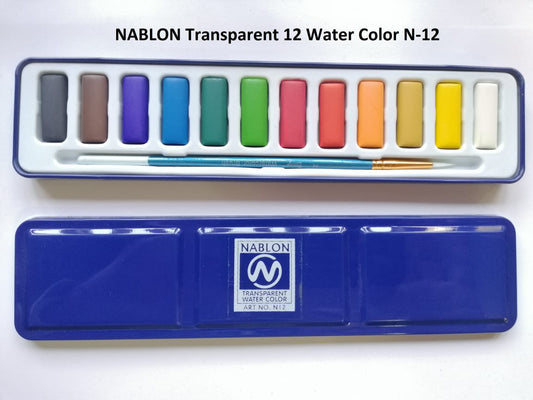 Nablon Transparent water colour set of 12 colours cake